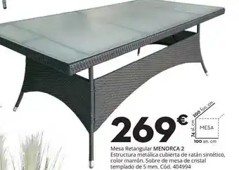 Conforama Mesa Retangular Menorca 2 oferta