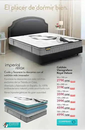 La tienda en casa Colchón Viscografeno Royal Deluxe 90 x 190cm oferta