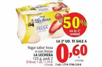 Alimerka La Lechera Yogur Sabor Fresca O Con Fresas 125 g pack 2 oferta