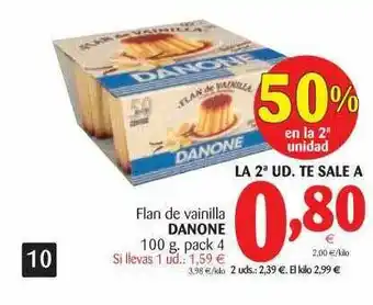 Alimerka Danone Flan De Vainilla 100g pack 4 oferta