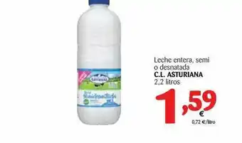 Alimerka C.l. Asturiana Leche Entera Semi O Desnatada 2,2 litros oferta