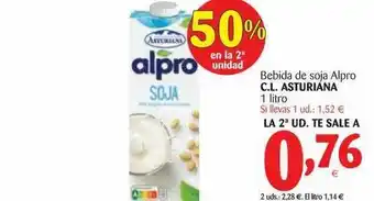 Alimerka C.l. Asturiana Bebida De Soja Alpro 1 litro oferta