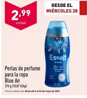 ALDI Perlas de perfume para la ropa Blue Air 275 g oferta