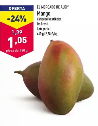 ALDI Mango El Mercado De Aldi variedad kent/keitt de brasil oferta
