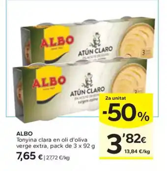 Caprabo ALBO Tonyina clara en oli d'oliva verge extra oferta