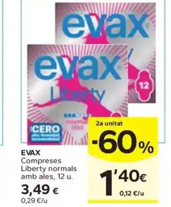 Caprabo EVAX Compreses Liberty normals amb ales oferta