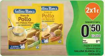 SPAR Fragadis Sopes O Cremes Diferents Tipus Gallina Blanca 80g oferta