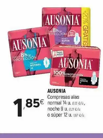 Coviran Ausonia Compresas Alas Normal Noche O Súper oferta