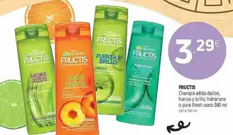 Coviran Fructis Champús Adiós Daños Fuerza Y Brillo Hidrarizos O Pure Fresh Coco 360ml oferta