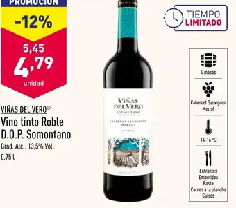 ALDI Viñas Del Vero Vino tinto Roble D.O.P. Somontano oferta