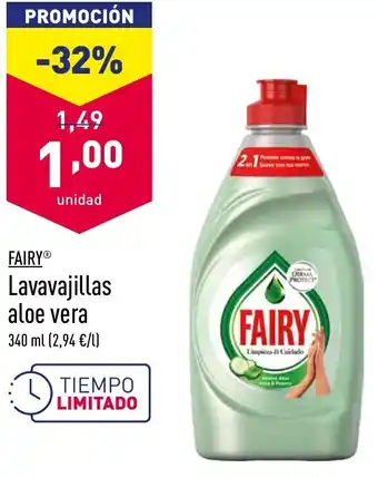 ALDI Fairy Lavavajillas aloe vera oferta