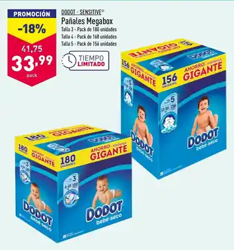 ALDI Dodot-Sensitive Pañales Megabox oferta
