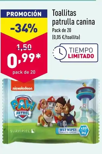 ALDI Toallitas patrulla canina oferta
