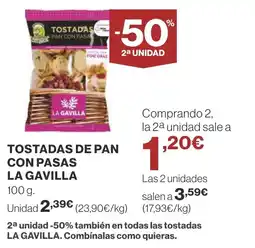 Supercor Tostadas de pan con pasas la gavilla oferta