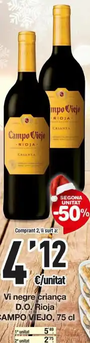 SPAR Vi Negre Crianca D.O. Rioja, Campo Viejo, 75 cl oferta