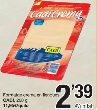 SPAR Formatge Crema en Llenques Cadí oferta