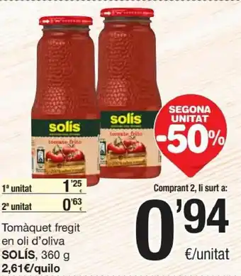SPAR Tomàquet Fregit En Oli D'Oliva Solìs oferta