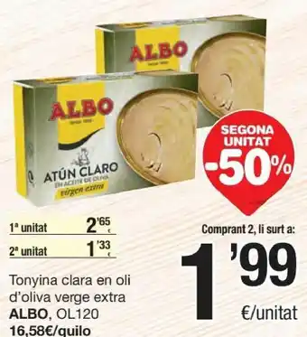 SPAR Albo Tonyina Clara En Oli D'Oliva Verge Extra oferta