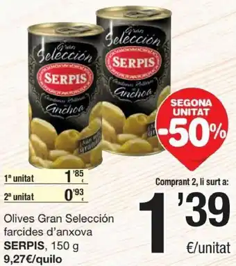 SPAR Serpis Olives Gran Selección Farcides D'Anxova oferta