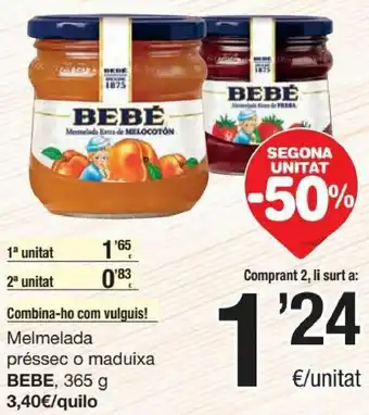 SPAR Melmelada Préssec o Maduixa Bebe oferta