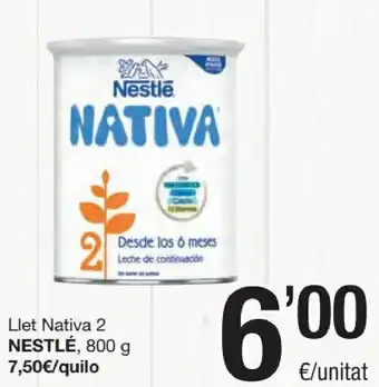 SPAR Nestlé Llet Nativa 2, 800 g oferta