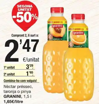 SPAR Granini Nèctar Préssec, Taronja o Pinya 1.5 l oferta