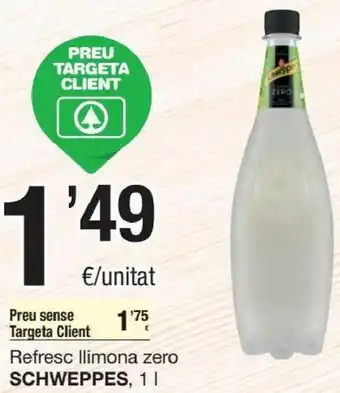 SPAR Schweppes Refresc Llimona Zero 1 l oferta