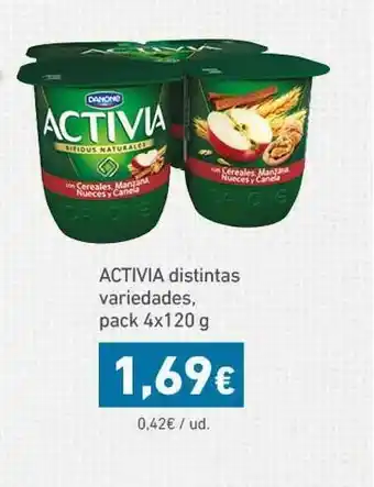 HiperDino Activia distintas variedades pack 4x120g oferta