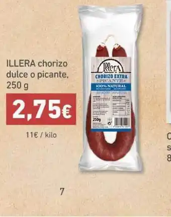 HiperDino Illera chorizo dulce o picante, 250g oferta