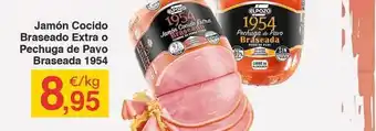 HiperDino Jamón Cocido Braseado Extra o Pechuga de Pavo Braseada 1954 oferta