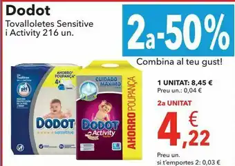 Clarel Toallitas sensitive y activity dodot oferta