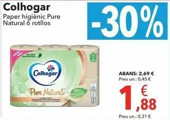 Clarel Papel higiénico pure natural colhogar oferta