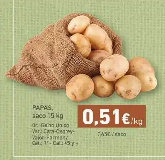 HiperDino Papas, saco 15kg oferta