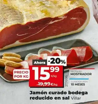 Dia Jamón curado bodega reducida en sal villar oferta