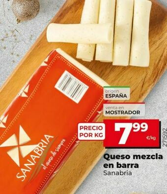 Dia Queso mezcla en barra sanabria oferta