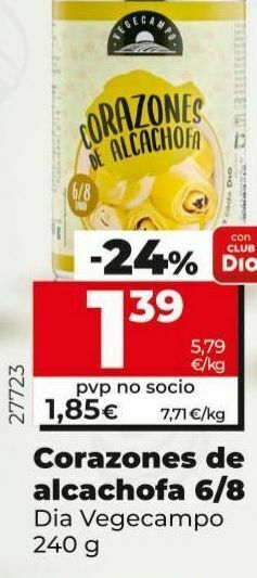 Dia Corazones de alcachofa dia oferta