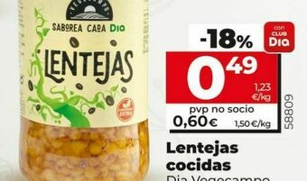 Lentejas cocidas dia