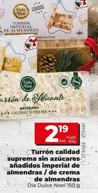 Dia Turrón sin azucar dia oferta