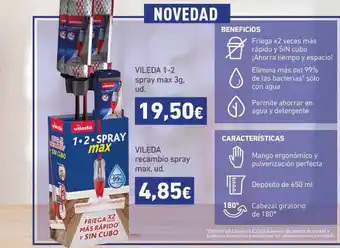 HiperDino Vileda 1-2 Spray max 3g, ud, Vileda recambio spray max, ud. oferta