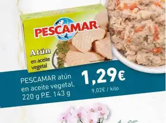HiperDino Pescamar atún en aceite vegetal, 220g P.E. 143g oferta