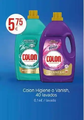 HiperDino Colon Higiene o Vanish 40 lavados oferta