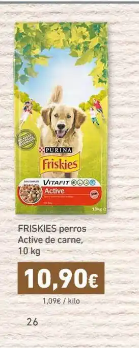 HiperDino Friskies perros Active de carne, 10kg oferta