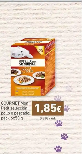HiperDino Gourmet Mon Petit selección pollo o pescado, pack 6x50g oferta