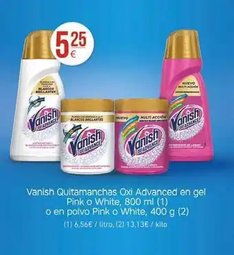 HiperDino Vanish Quitamanchas Oxi Advanced En Gel Pink O White, 800ml (1) o en Polvo Pink O White, 400g (2) oferta