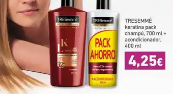 HiperDino Tresemmé keratina pack champú , 700ml + acondicionador, 400ml oferta