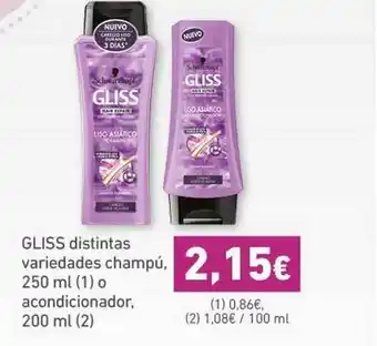 HiperDino Gliss Distintas Variedades Champú 250ml (1) Acondicionador, 200 ml (2) oferta