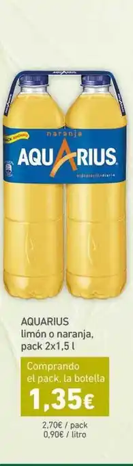 HiperDino Aquarius Limón O Naranja Pack 2x1, 5L oferta
