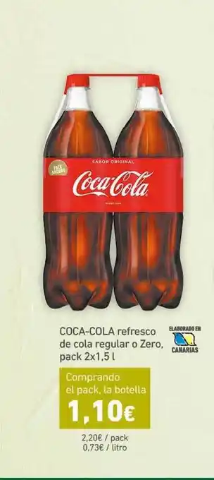 HiperDino Coca Cola Refresco De Cola Regular O Zero Pack 2 x 1.5L oferta