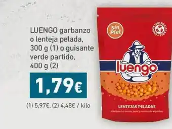HiperDino Luengo Garbanzo O Lenteja Pelada 300g (1) o Guisante Verde Partido, 400g (2) oferta