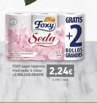 HiperDino Foxy Papel Higiénico Maxi Seda 4 Rollos +2 Rollos Gratis oferta